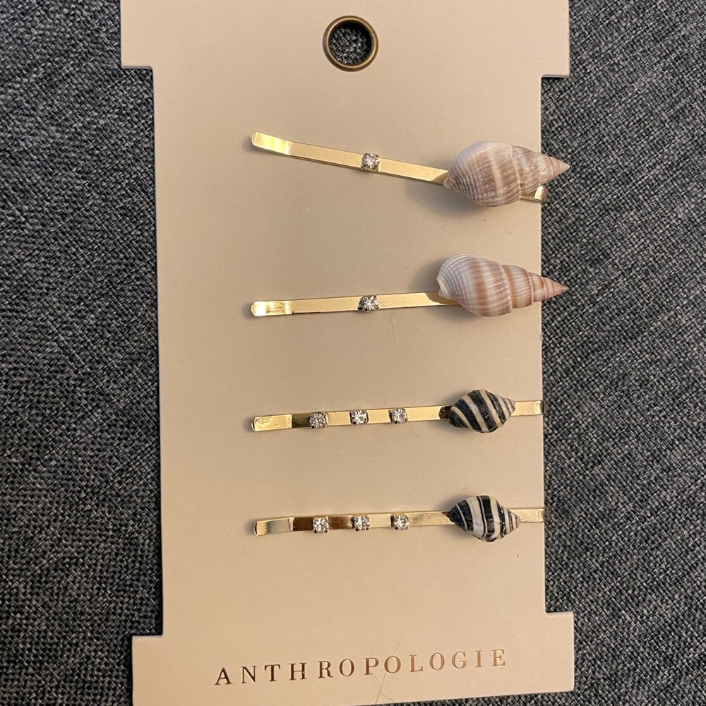 Anthropologie seashell hair clips